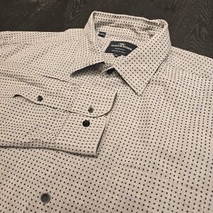 Rodd & Gunn Sports Fit Shirt 2XL Grey Diamond Italian Cotton Wool Cashmere Blend